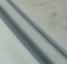 A curb cut on the front